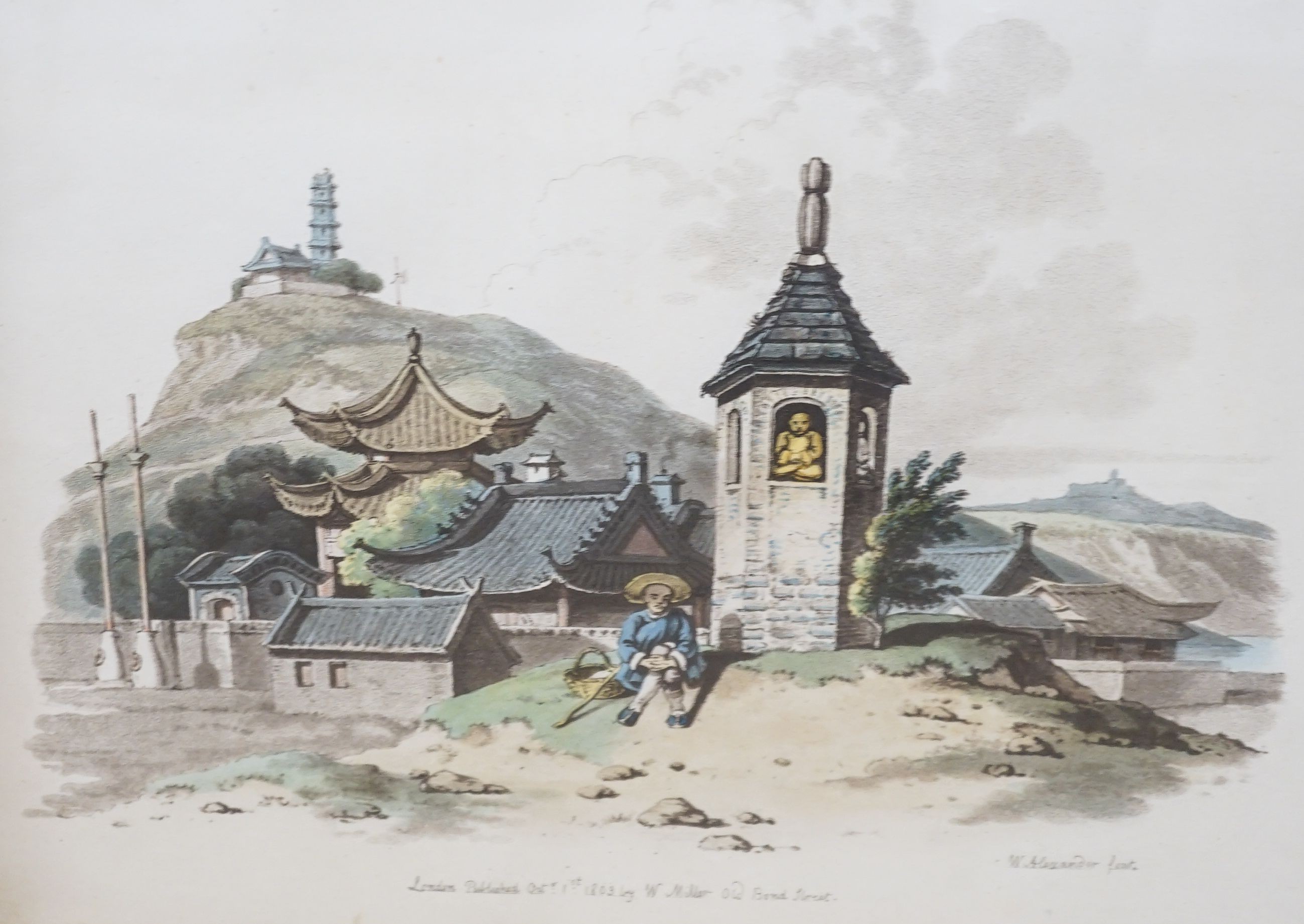 After William Alexander, six coloured lithographs, Views of China, approx. 24 x 31cm